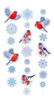 Гирлянда на нитке "Зима в лесу. Снегири" 3-4 м, вертик.
