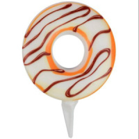 Свеча-цифра "0" Пончик, 6см.