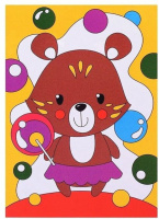 Картина по номерам на картоне 30*20см Малышам "Мишкина радость"