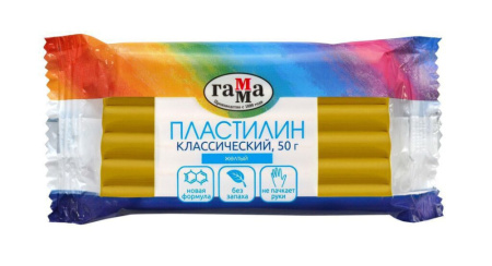 Пластилин    Классический, желтый, 50 гр
