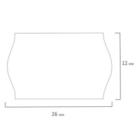 Этикет-лента 26*12мм  КОМПЛЕКТ 5 рул. по 800 шт., волна, белые
