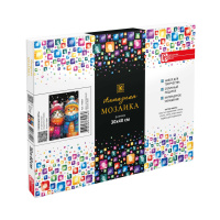 Мозаика алмазная по номерам на холсте 30*40см "Снежные коты" с подрамником