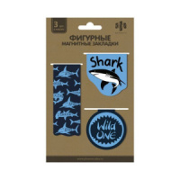 Набор закладок магнитных  3шт., Акула 44*47мм, 30*80мм, 44*44мм