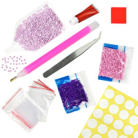 Мозаика алмазная по номерам на холсте 30*30см "Букет с розовым бантом" с подрамником