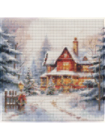 Мозаика алмазная по номерам на холсте 20*20см "Декабрьское утро" с подрамником