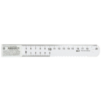 Линейка 20см пластик. (1 сторона волнистая)