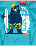 Тетрадь А5 12л косая лин. Проф-Пресс "Клевый серфинг", 5 диз.в спайке