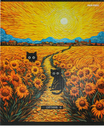 Тетрадь А5 48л кл. Проф-Пресс "Коты и искусство" лен