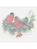 Витражная наклейка 20*20см  "Зимние снегири" силикон