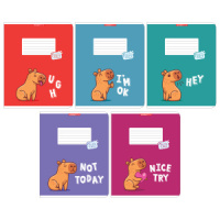 Тетрадь А5 18л кл. Полиграф Принт "Капибара" УФ лак, белизна 100%