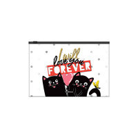 Конверт на молнии 289*214мм В5  0,16мм Feline Friends