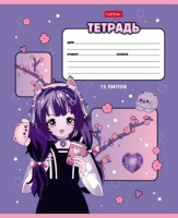 Тетрадь А5 12л кл. Hatber "Девочки_аниме" 5 диз.в блоке, белизна 100%