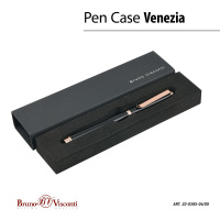 Ручка в футляре "Venezia Classico. Черная" шарик., 1,0мм, металл., синие чернила