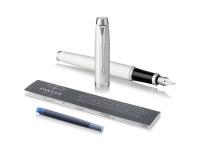 Parker IM Core Перьевая ручка  F321 White CT F сталь нержавеющая