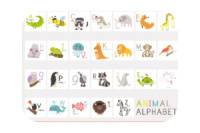 Настольное покрытие д/лепки 43*32см "Алфавит английский с животными"