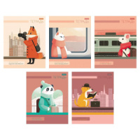 Тетрадь А5 48л кл. Hatber "Путешествуй!" тисн., 5 диз.в блоке