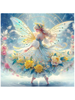 Мозаика алмазная по номерам на холсте 30*30см "Цветочная фея" (частичное заполнение)