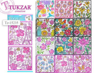 Наклейки для декора  "Витраж" 30*58см, 12 видов в ассортименте