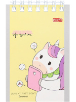 Блокнот А7  40л гребень "Удивительный единорог" клетка