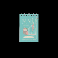 Блокнот А7  40л гребень "Совы" клетка