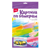 Живопись по номерам с акрилом 30*20см Малышам "Яркая машинка" картон