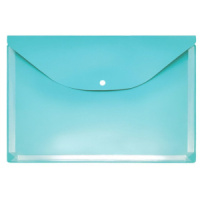 Конверт на кнопке 310*230мм горизонт.ПВХ, расширение до 2,5см (250 л),бирюзовый