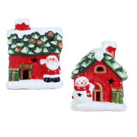 Сувенир новогодний "Домик" 10см , с LED подсветкой , керамика