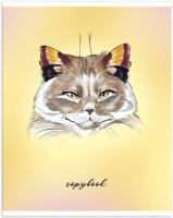 Тетрадь А5 48л кл. Альфа-Тренд "Кошки-бабочки" твин УФ-лак, белизна 100%