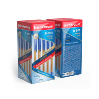 Ручка шар. ЕК R-301 1мм GRIP AMBER синяя