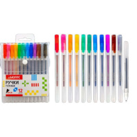 Набор гелевых ручек deVENTE 12цв." Hit"  0,5мм, прозрачно-матовый корпус