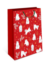 Пакет подар. бум. новогодн. 18*23*10см 157гр/м Котики