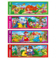 Пазлы  120 элементов 345*115мм.  "Принцессы" 4 вида