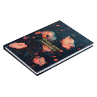 Алфавитная книга А6  80л 7БЦ "Розовые маки" вырубка, лин.