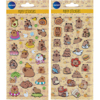 Наклейки декоративные объемные 19,5*9,5см "Капибара" 2 дизайна