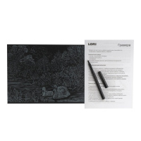 Гравюра 18*24см с эффектом серебра "Лебеди в пруду" 6+