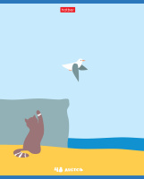 Тетрадь А5 48л кл. Hatber "Приключения чайки" мат.лам., 5 диз.в спайке, белизна 100%