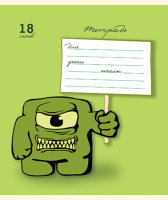 Тетрадь А5 18л кл. ПЗБМ "Монстроглазики" выб. УФ-лак