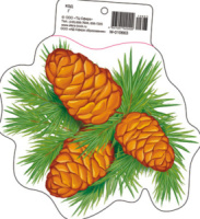 Вырубная фигурка 19*16см "Шишки сосны"  УФ -лак