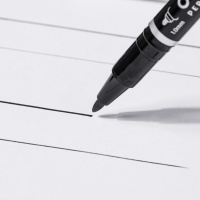 Маркер перманентный двухсторонний  0,5мм и 1мм , чёрный