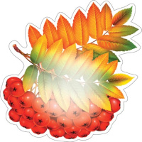 Украшение на скотче 18*18см "Гроздь красной рябины"