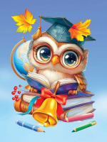 Наклейки оформительские 33*23см "Сова с книжками"