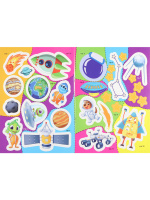 Раскраска с наклейками "Маленький помощник. Космос" А4 12стр.