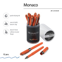 Ручка "Monaco. Оранжевый/вороненая сталь" шарик., 0,5мм, синие чернила**