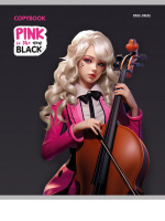 Тетрадь А5 48л кл. Проф-Пресс "Pink&Black" 5 диз.в спайке, белизна 100%