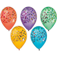 Шар с рисунком 14" "Конфетти" кристалл, 30 см