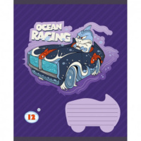 Тетрадь А5 12л лин. Полиграф Принт "Мульти авто" ассорти