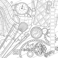 Раскраска "Раскраска для работы маркерами. Fashion Girl (девушка в очках)" 196*196мм, 64стр.