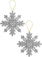 Набор подвесных украшений   4шт, 7см "Нарядные снежинки"