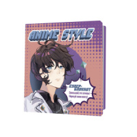 Блокнот 130*130мм  32л скоба "Anime Style (розово-фиолетовый)"