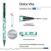 Ручка в футляре "Dolce Vita. Камелии" шарик., 0,7мм, металл., синие чернила